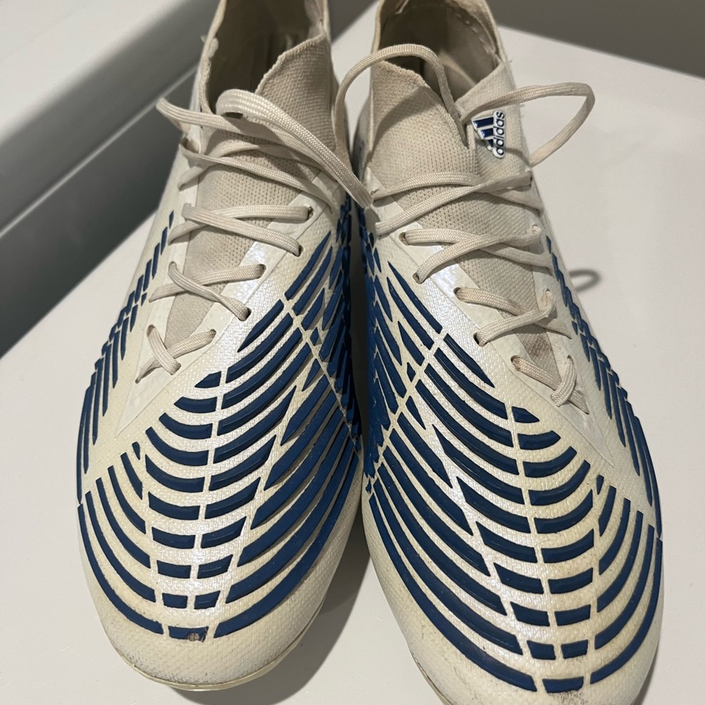adidas Men's Athletic Cleats in White and Blue
